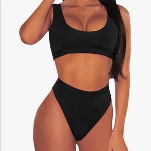 Black high waisted bikini set